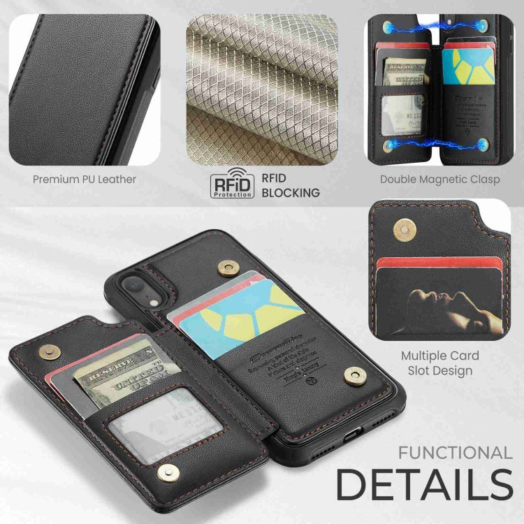 For iPhone XR CaseMe C22 Card Slots Holder RFID Anti-theft Phone Case(Black) by CaseMe