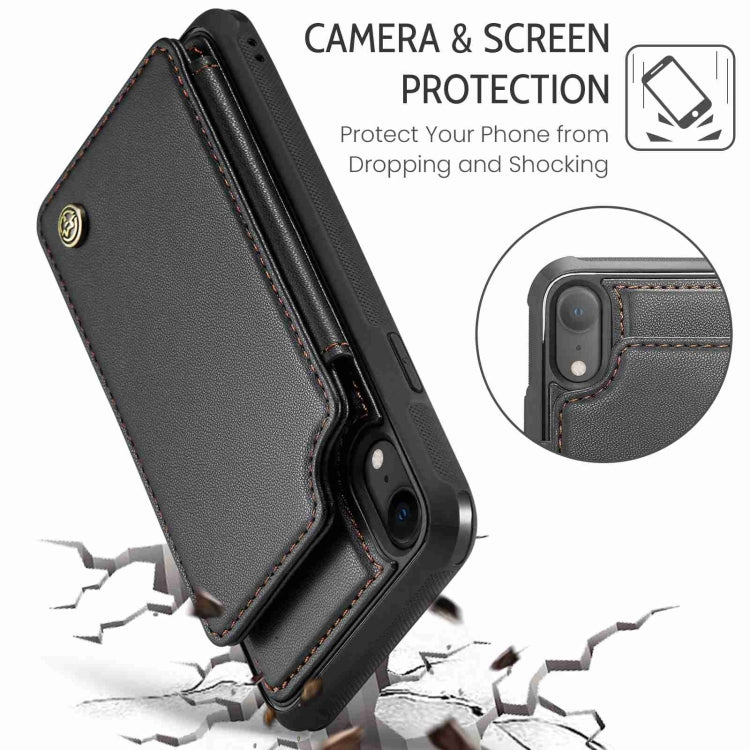 For iPhone XR CaseMe C22 Card Slots Holder RFID Anti-theft Phone Case(Black) by CaseMe