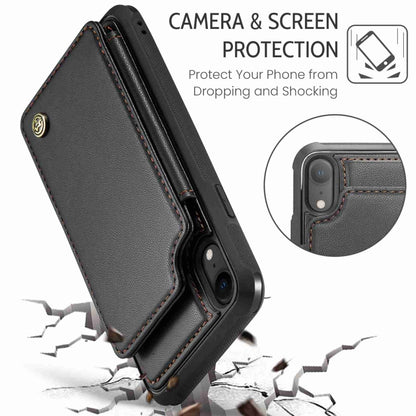 For iPhone XR CaseMe C22 Card Slots Holder RFID Anti-theft Phone Case(Black) by CaseMe
