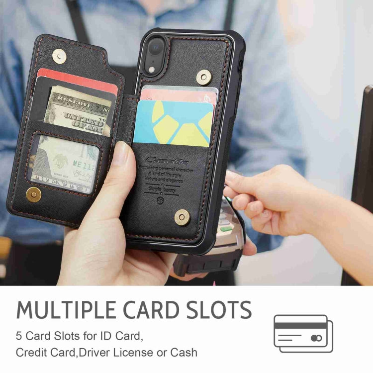 For iPhone XR CaseMe C22 Card Slots Holder RFID Anti-theft Phone Case(Black) by CaseMe