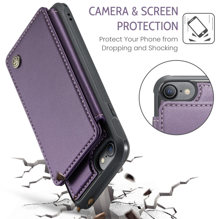 For iPhone SE 2022 / SE 2020 CaseMe C22 Card Slots Holder RFID Anti-theft Phone Case(Purple) by CaseMe