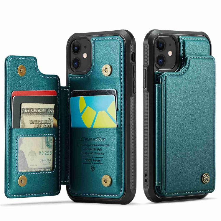 For iPhone 11 CaseMe C22 Card Slots Holder RFID Anti-theft Phone Case(Blue Green) - iPhone 11 Cases by CaseMe | Online Shopping UK | buy2fix
