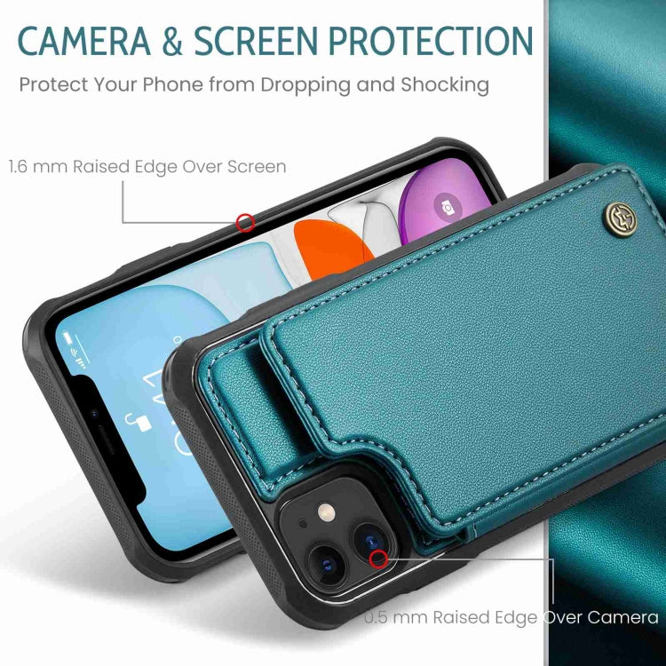For iPhone 11 CaseMe C22 Card Slots Holder RFID Anti-theft Phone Case(Blue Green) - iPhone 11 Cases by CaseMe | Online Shopping UK | buy2fix