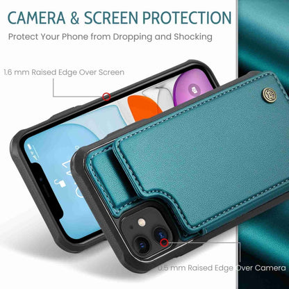 For iPhone 11 CaseMe C22 Card Slots Holder RFID Anti-theft Phone Case(Blue Green) - iPhone 11 Cases by CaseMe | Online Shopping UK | buy2fix