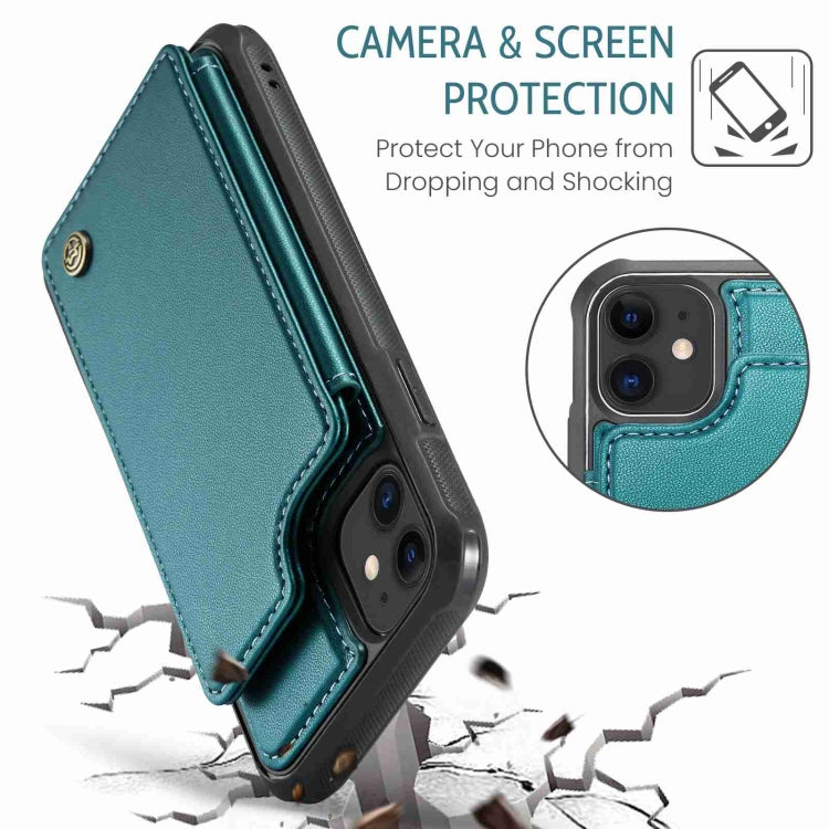 For iPhone 11 CaseMe C22 Card Slots Holder RFID Anti-theft Phone Case(Blue Green) - iPhone 11 Cases by CaseMe | Online Shopping UK | buy2fix