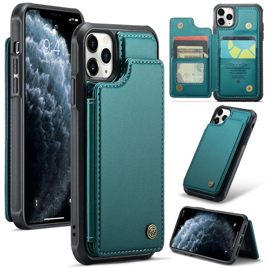 For iPhone 11 Pro CaseMe C22 Card Slots Holder RFID Anti-theft Phone Case(Blue Green) by CaseMe