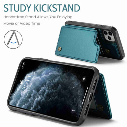 For iPhone 11 Pro CaseMe C22 Card Slots Holder RFID Anti-theft Phone Case(Blue Green) by CaseMe