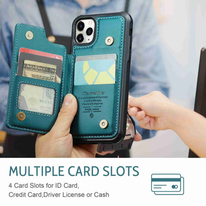 For iPhone 11 Pro CaseMe C22 Card Slots Holder RFID Anti-theft Phone Case(Blue Green) by CaseMe