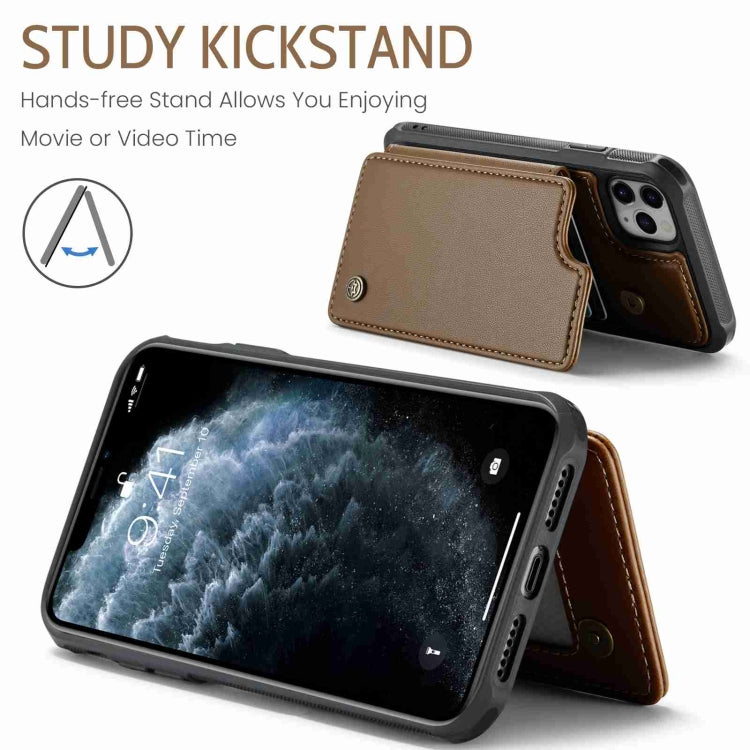 For iPhone 11 Pro CaseMe C22 Card Slots Holder RFID Anti-theft Phone Case(Brown) by CaseMe