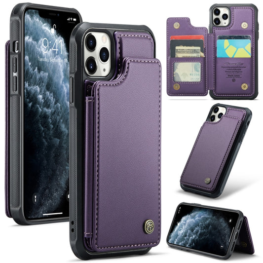 For iPhone 11 Pro CaseMe C22 Card Slots Holder RFID Anti-theft Phone Case(Purple) by CaseMe