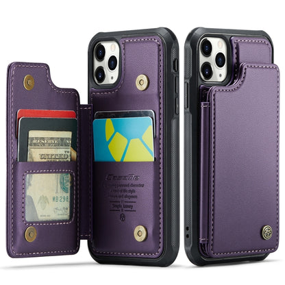 For iPhone 11 Pro CaseMe C22 Card Slots Holder RFID Anti-theft Phone Case(Purple) - iPhone 11 Pro Cases by CaseMe | Online Shopping UK | buy2fix