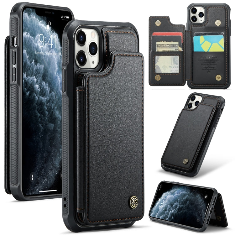 For iPhone 11 Pro CaseMe C22 Card Slots Holder RFID Anti-theft Phone Case(Black) by CaseMe