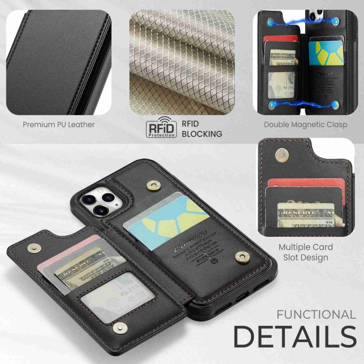 For iPhone 11 Pro CaseMe C22 Card Slots Holder RFID Anti-theft Phone Case(Black) by CaseMe