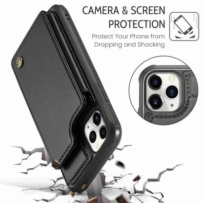 For iPhone 11 Pro Max CaseMe C22 Card Slots Holder RFID Anti-theft Phone Case(Black) - iPhone 11 Pro Max Cases by CaseMe | Online Shopping UK | buy2fix