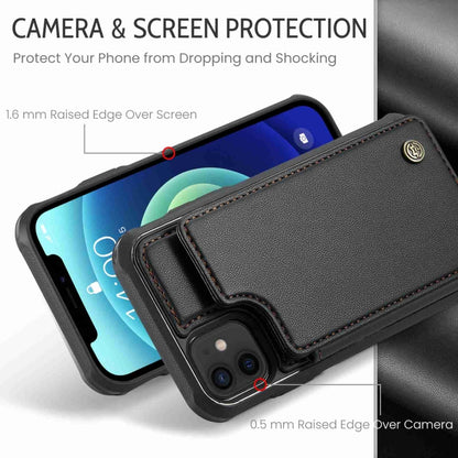 For iPhone 12 / 12 Pro CaseMe C22 Card Slots Holder RFID Anti-theft Phone Case(Black) by CaseMe