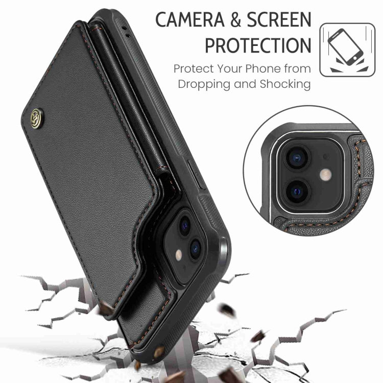 For iPhone 12 / 12 Pro CaseMe C22 Card Slots Holder RFID Anti-theft Phone Case(Black) by CaseMe