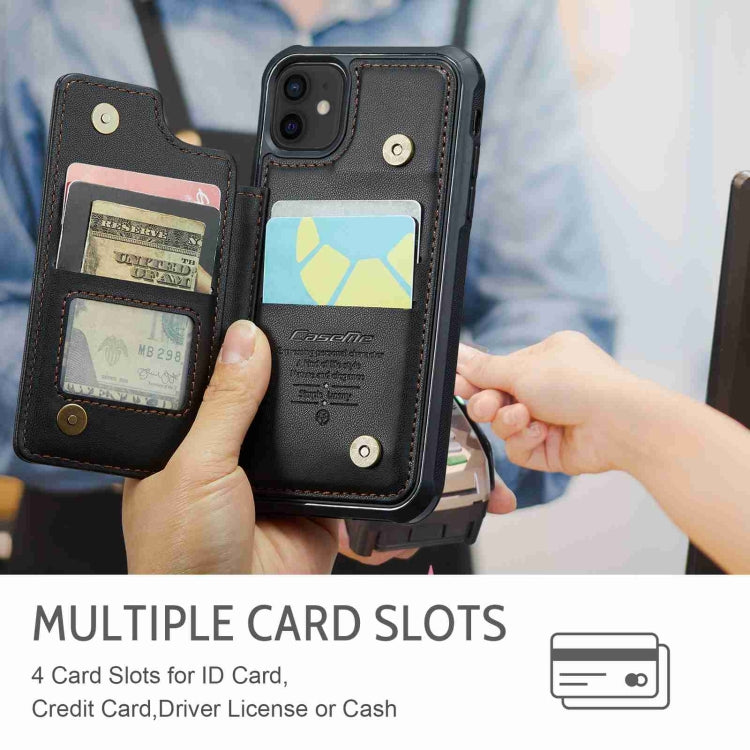 For iPhone 12 / 12 Pro CaseMe C22 Card Slots Holder RFID Anti-theft Phone Case(Black) by CaseMe