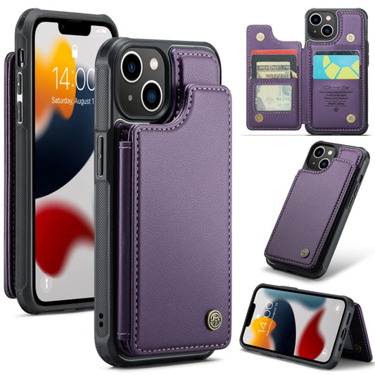 For iPhone 13 CaseMe C22 Card Slots Holder RFID Anti-theft Phone Case(Purple) by CaseMe