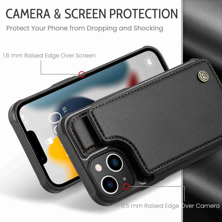 For iPhone 13 CaseMe C22 Card Slots Holder RFID Anti-theft Phone Case(Black) by CaseMe