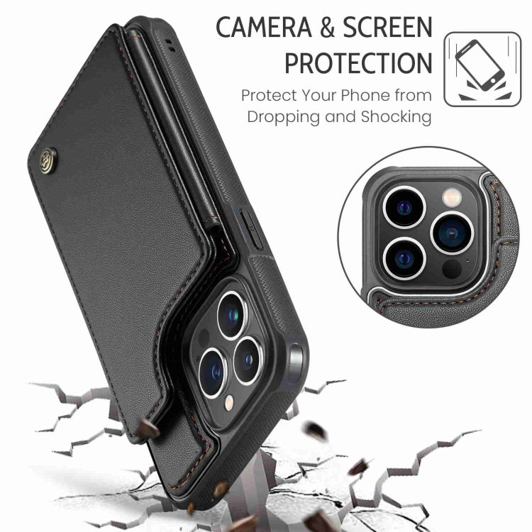 For iPhone 13 Pro Max CaseMe C22 Card Slots Holder RFID Anti-theft Phone Case(Black) by CaseMe