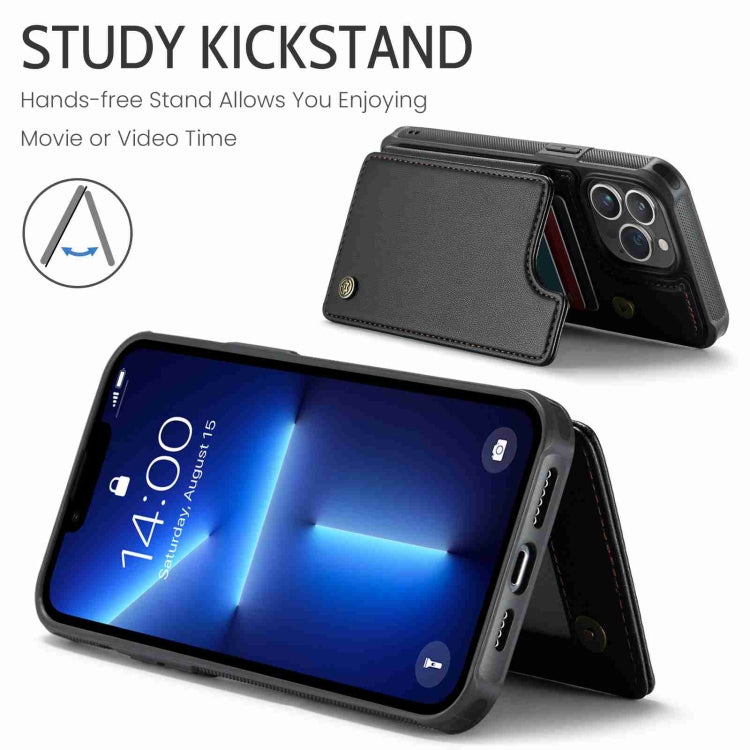 For iPhone 13 Pro Max CaseMe C22 Card Slots Holder RFID Anti-theft Phone Case(Black) by CaseMe