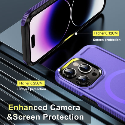 For iPhone 15 Plus Shield Armor MagSafe TPU Hybrid PC Phone Case(Purple) - iPhone 15 Plus Cases by buy2fix | Online Shopping UK | buy2fix