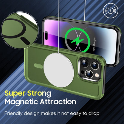 For iPhone 14 Pro Max Shield Armor MagSafe TPU Hybrid PC Phone Case(Grass Green) - iPhone 14 Pro Max Cases by buy2fix | Online Shopping UK | buy2fix