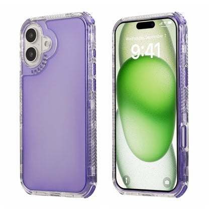 For iPhone 16 Dreamland 3 in 1 Clear Color Transparent Frame PC + TPU Phone Case(Purple) - iPhone 16 Cases by buy2fix | Online Shopping UK | buy2fix