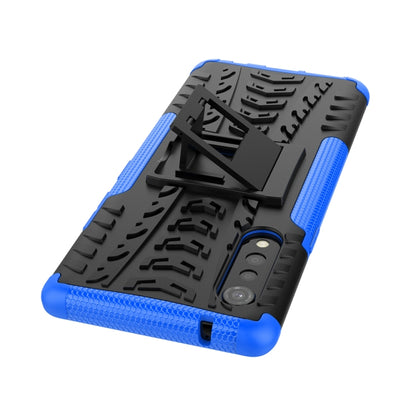 For LG Velvet Tire Texture Shockproof TPU+PC Protective Case with Holder(Blue) - LG by buy2fix | Online Shopping UK | buy2fix