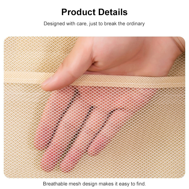 5+10 Grids Underwear Storage Bag Non-woven Double-sided Hanging Storage Bag(Beige) - Storage Bags by buy2fix | Online Shopping UK | buy2fix