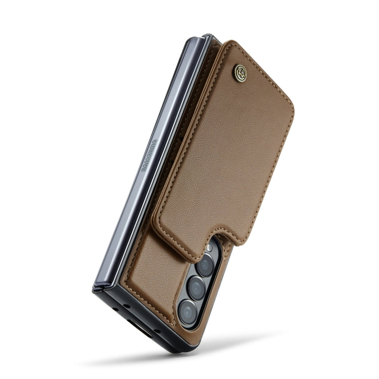 For Samsung Galaxy Z Fold4 5G CaseMe C22 PC+TPU Business Style RFID Anti-theft Leather Phone Case(Brown) - Galaxy Z Fold4 5G Cases by CaseMe | Online Shopping UK | buy2fix