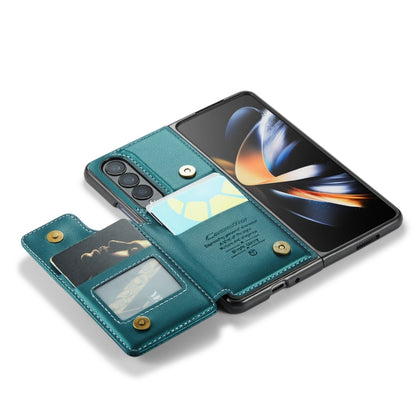 For Samsung Galaxy Z Fold4 5G CaseMe C22 PC+TPU Business Style RFID Anti-theft Leather Phone Case(Blue Green) - Galaxy Z Fold4 5G Cases by CaseMe | Online Shopping UK | buy2fix