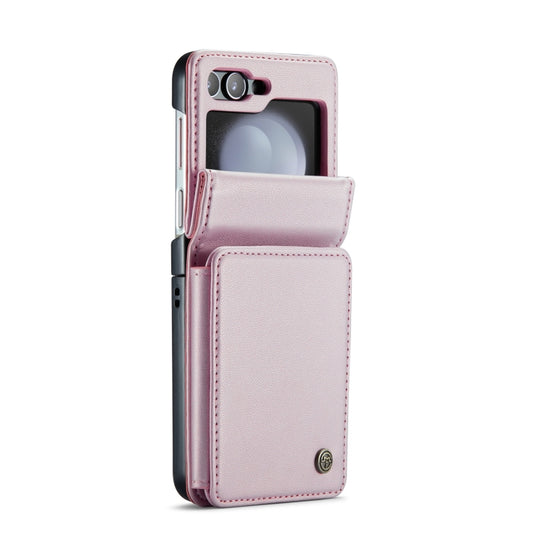 For Samsung Galaxy Z Flip5 CaseMe C22 PC+TPU Business Style RFID Anti-theft Leather Phone Case(Pink) by CaseMe