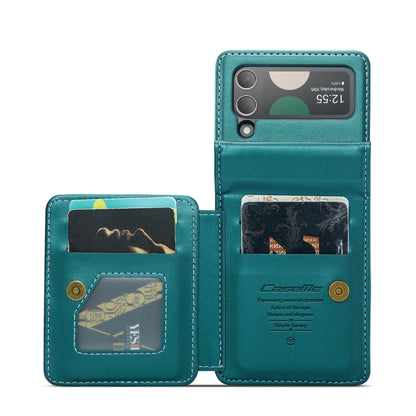 For Samsung Galaxy Z Flip4 5G CaseMe C22 PC+TPU Business Style RFID Anti-theft Leather Phone Case(Blue Green) - Galaxy Z Flip4 5G Cases by CaseMe | Online Shopping UK | buy2fix