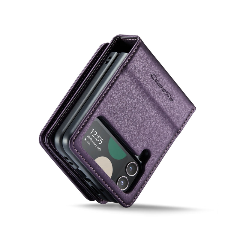 For Samsung Galaxy Z Flip3 5G CaseMe C22 PC+TPU Business Style RFID Anti-theft Leather Phone Case(Purple) - Galaxy Phone Cases by CaseMe | Online Shopping UK | buy2fix