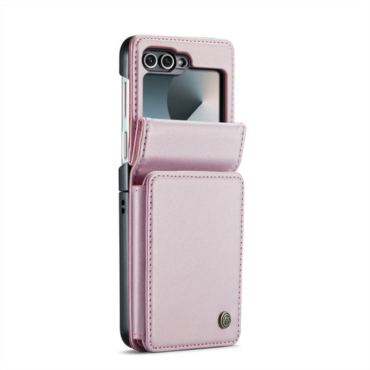 For Samsung Galaxy Z Flip6 / Flip7 FE CaseMe C22 PC+TPU Business Style RFID Anti-theft Leather Phone Case(Pink) by CaseMe