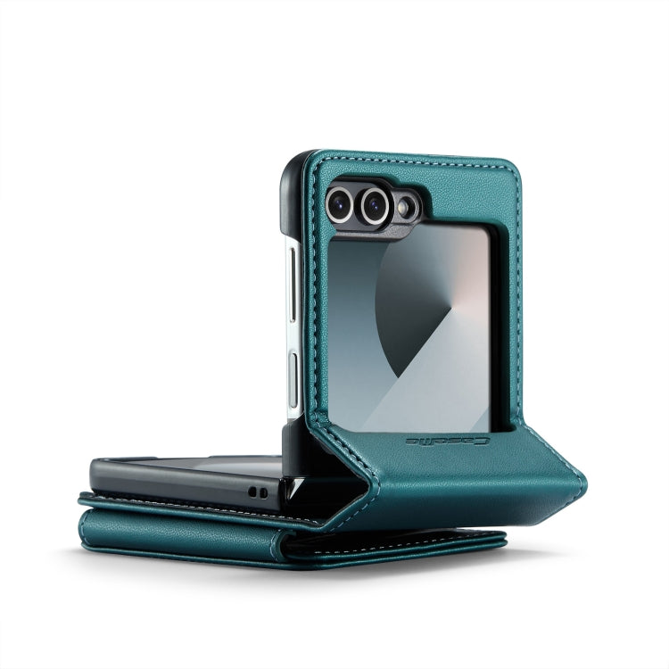 For Samsung Galaxy Z Flip6 5G CaseMe C22 PC+TPU Business Style RFID Anti-theft Leather Phone Case(Blue Green) - Galaxy Z Flip6 5G Cases by CaseMe | Online Shopping UK | buy2fix