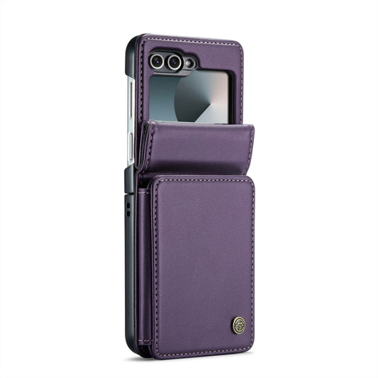For Samsung Galaxy Z Flip6 / Flip7 FE CaseMe C22 PC+TPU Business Style RFID Anti-theft Leather Phone Case(Purple) by CaseMe