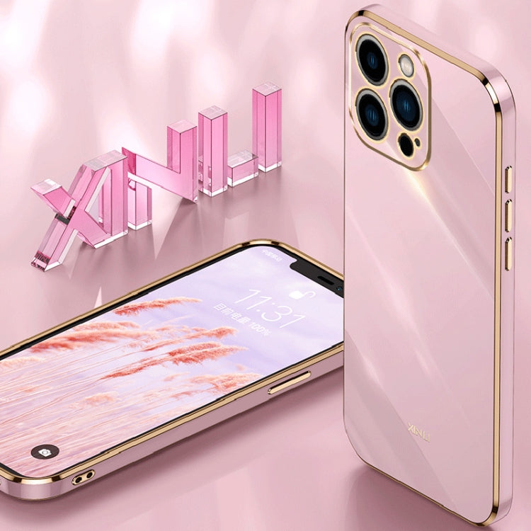 For iPhone 15 Pro XINLI Straight Edge 6D Electroplate TPU Phone Case(White) - iPhone 15 Pro Cases by XINLI | Online Shopping UK | buy2fix