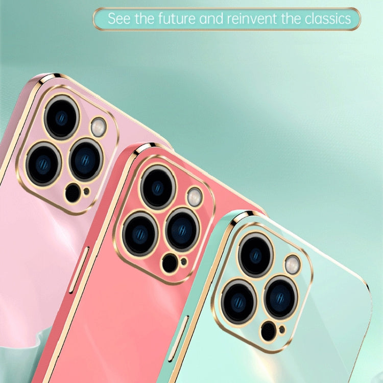 For iPhone 15 Pro XINLI Straight Edge 6D Electroplate TPU Phone Case(Mint Green) - iPhone 15 Pro Cases by XINLI | Online Shopping UK | buy2fix