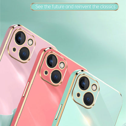 For iPhone 15 Plus XINLI Straight Edge 6D Electroplate TPU Phone Case(Black) - iPhone 15 Plus Cases by XINLI | Online Shopping UK | buy2fix