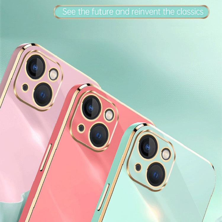 For iPhone 15 Plus XINLI Straight Edge 6D Electroplate TPU Phone Case(Hawthorn Red) - iPhone 15 Plus Cases by XINLI | Online Shopping UK | buy2fix