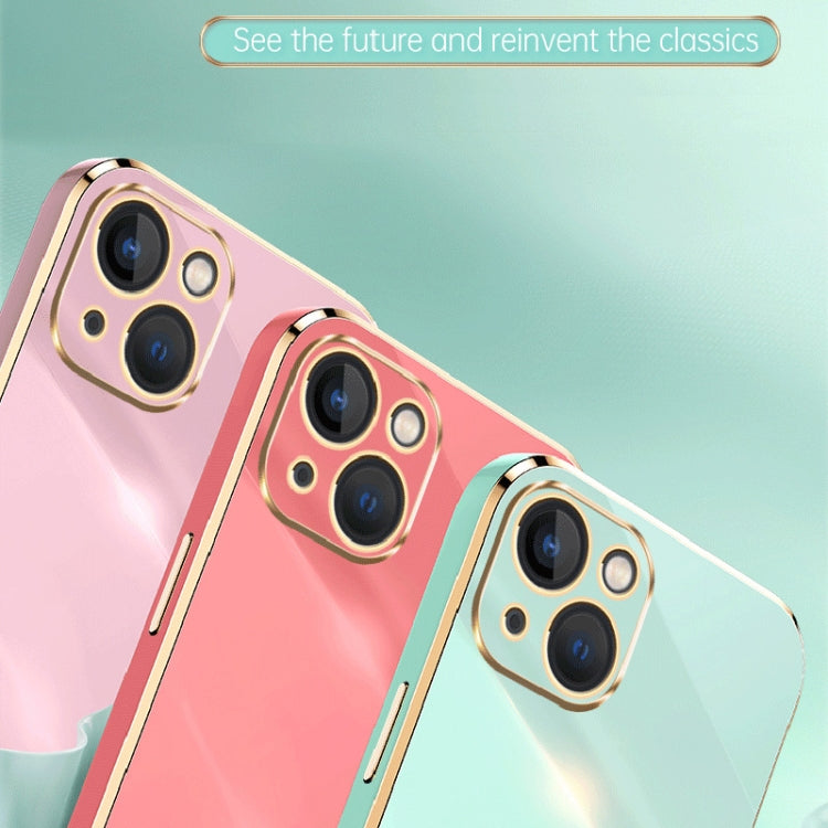 For iPhone 15 XINLI Straight Edge 6D Electroplate TPU Phone Case(Hawthorn Red) - iPhone 15 Cases by XINLI | Online Shopping UK | buy2fix