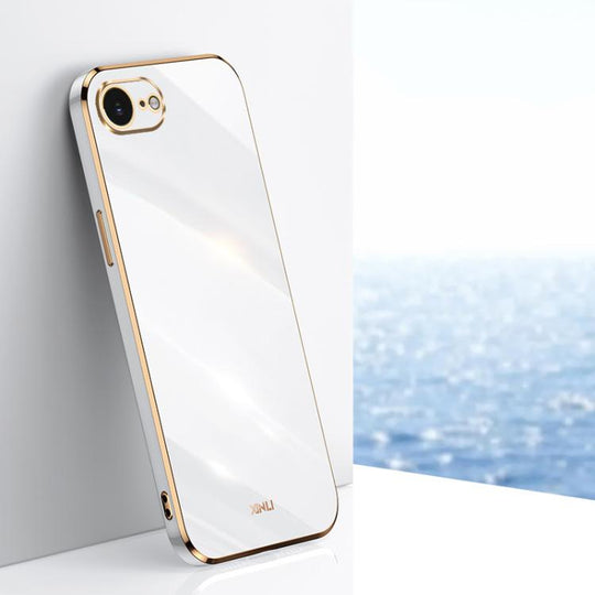 For iPhone 16e / 17e XINLI Straight Edge 6D Electroplate TPU Phone Case(White)