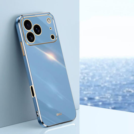 For iPhone 17 Pro XINLI Straight Edge 6D Electroplate TPU Phone Case(Celestial Blue)