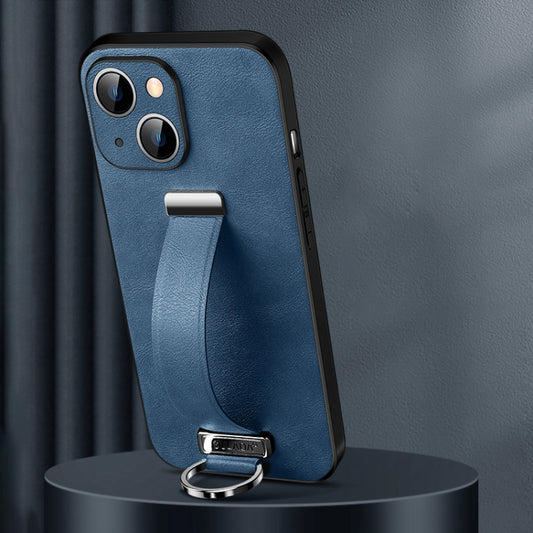 For iPhone 15 Plus SULADA Tide Cool Series PC + Leather Texture Skin Feel Phone Case(Blue) - iPhone 15 Plus Cases by SULADA | Online Shopping UK | buy2fix