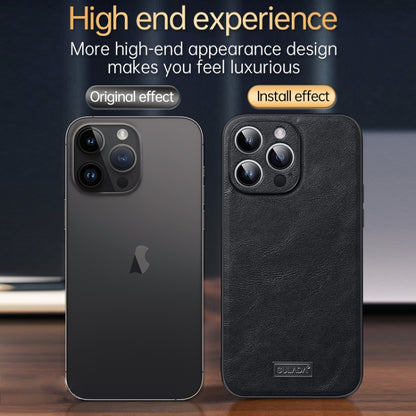 For iPhone 16 Pro Max SULADA Shockproof TPU Hybrid Handmade Leather Phone Case(Brown) - iPhone 16 Pro Max Cases by SULADA | Online Shopping UK | buy2fix