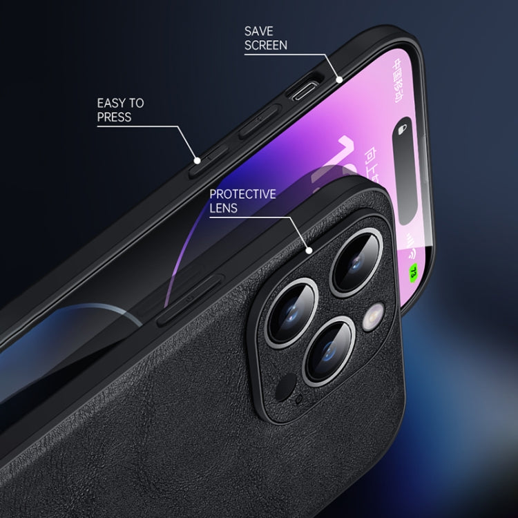 For iPhone 15 SULADA Shockproof TPU Hybrid Handmade Leather Phone Case(Green) - iPhone 15 Cases by SULADA | Online Shopping UK | buy2fix