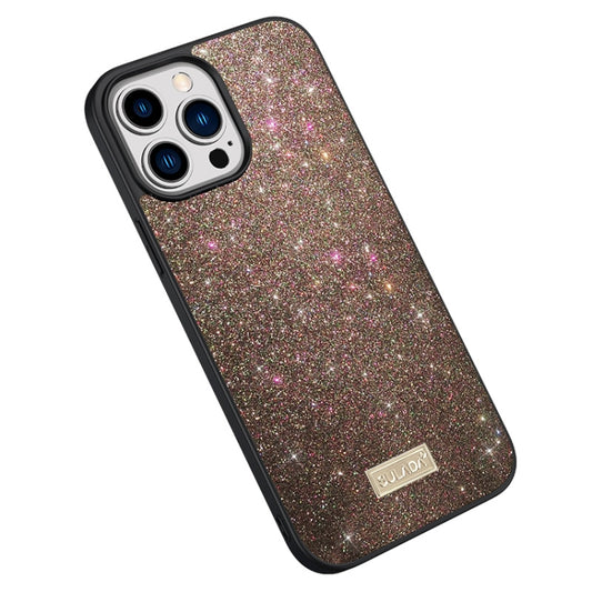 For iPhone 15 Pro SULADA Glittery PC Hybrid TPU Handmade Leather Phone Case(Colorful) - iPhone 15 Pro Cases by SULADA | Online Shopping UK | buy2fix