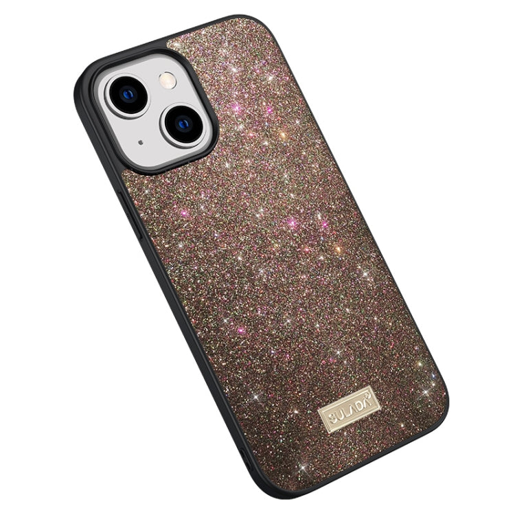 For iPhone 15 Plus SULADA Glittery PC Hybrid TPU Handmade Leather Phone Case(Colorful) - iPhone 15 Plus Cases by SULADA | Online Shopping UK | buy2fix